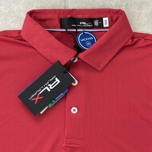 RLX Ralph Lauren Performance Golf Solid Red Polo Shirt Men's New